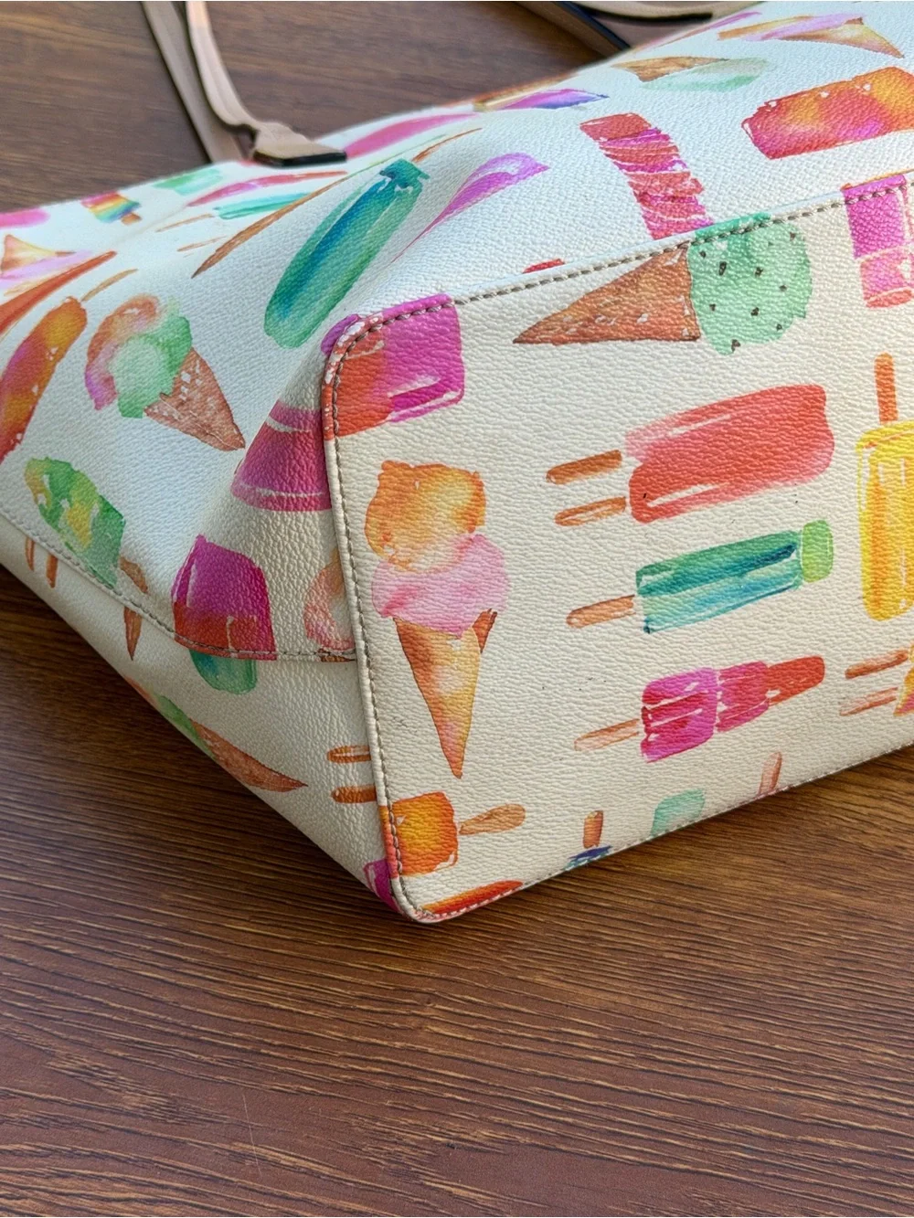 Kate Spade Flavor of the Month Ice Cream Print Large Tote Bag Multicolor